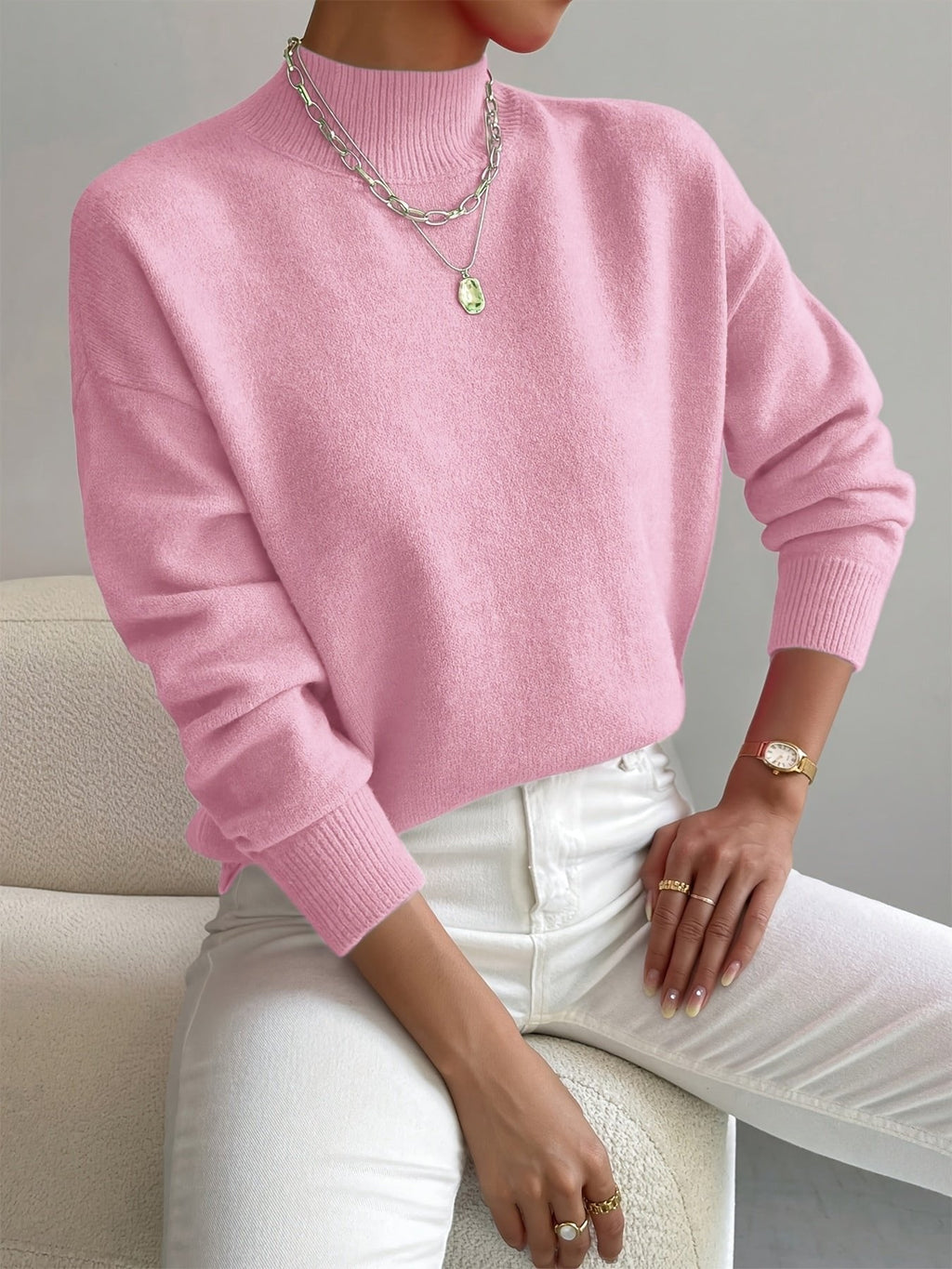 Marta Ribbed Turtleneck Loose Fit Sweater - view 3