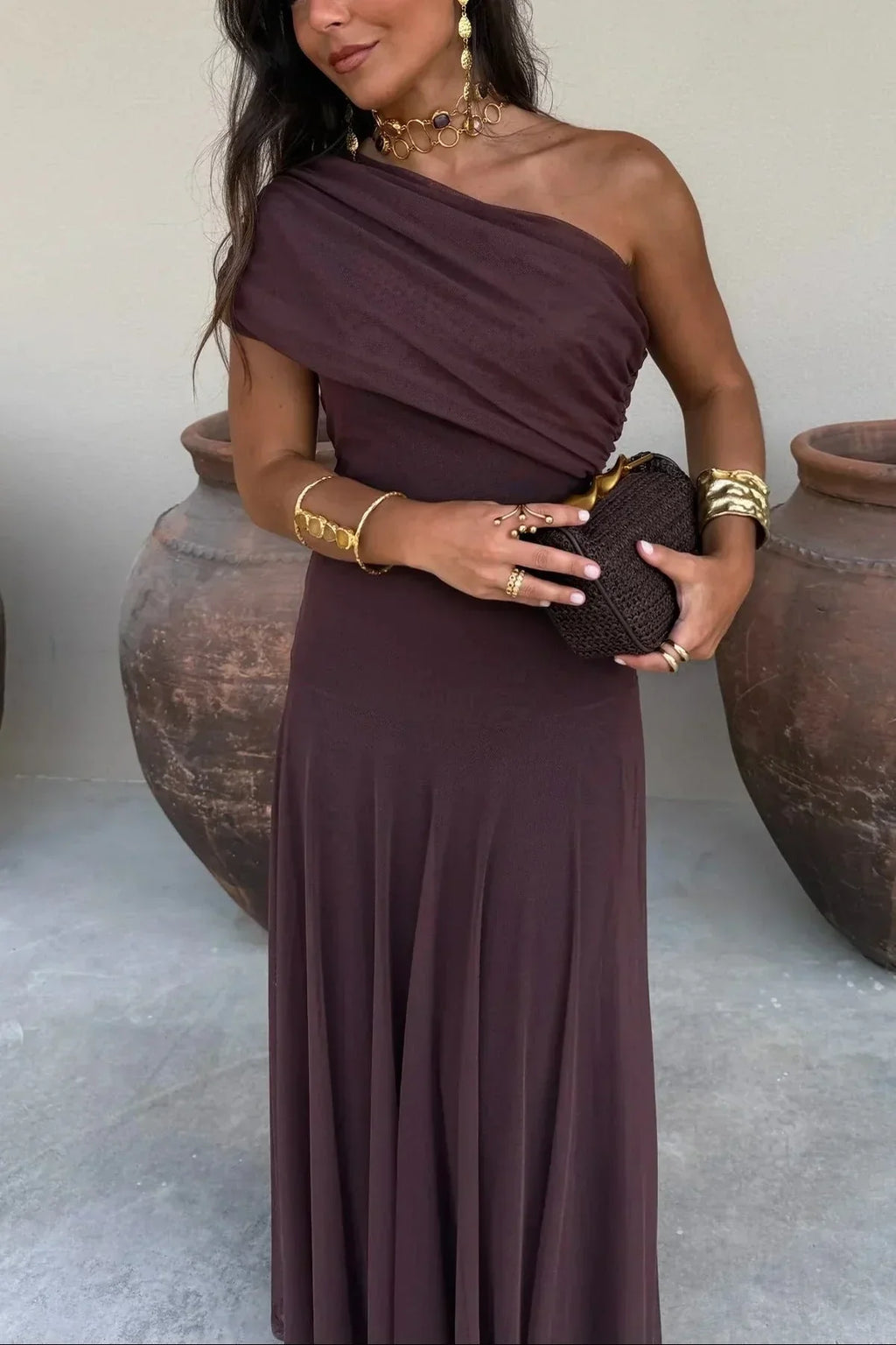 Women's One Shoulder Maxi Dress for Occasions