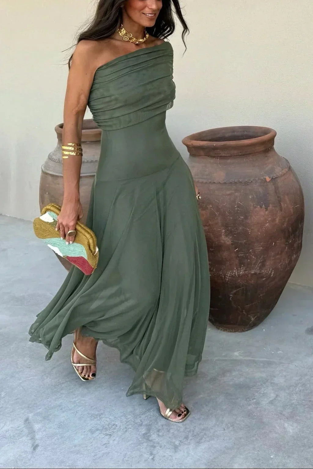 Women's One Shoulder Maxi Dress for Occasions