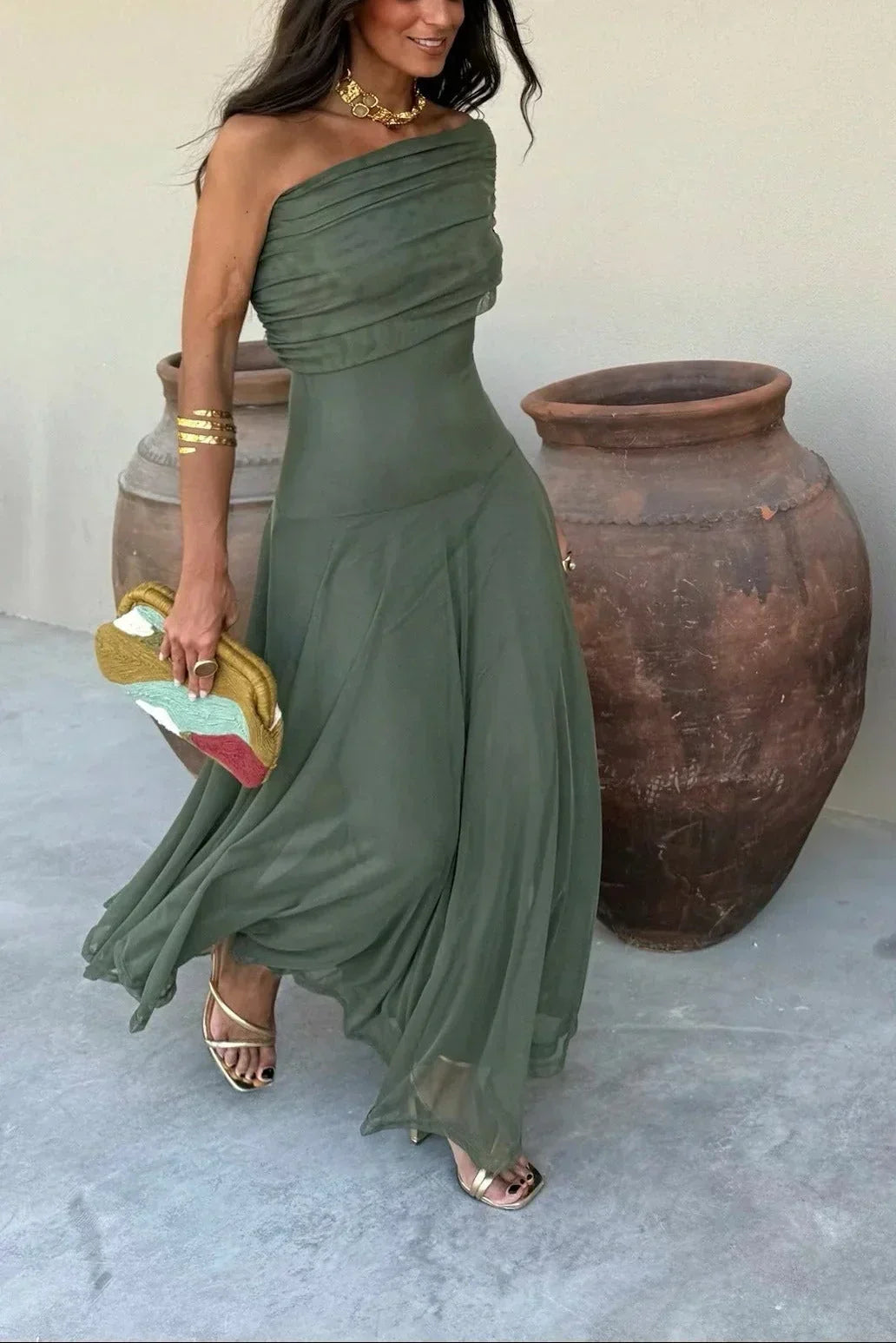 Women's One Shoulder Maxi Dress for Occasions