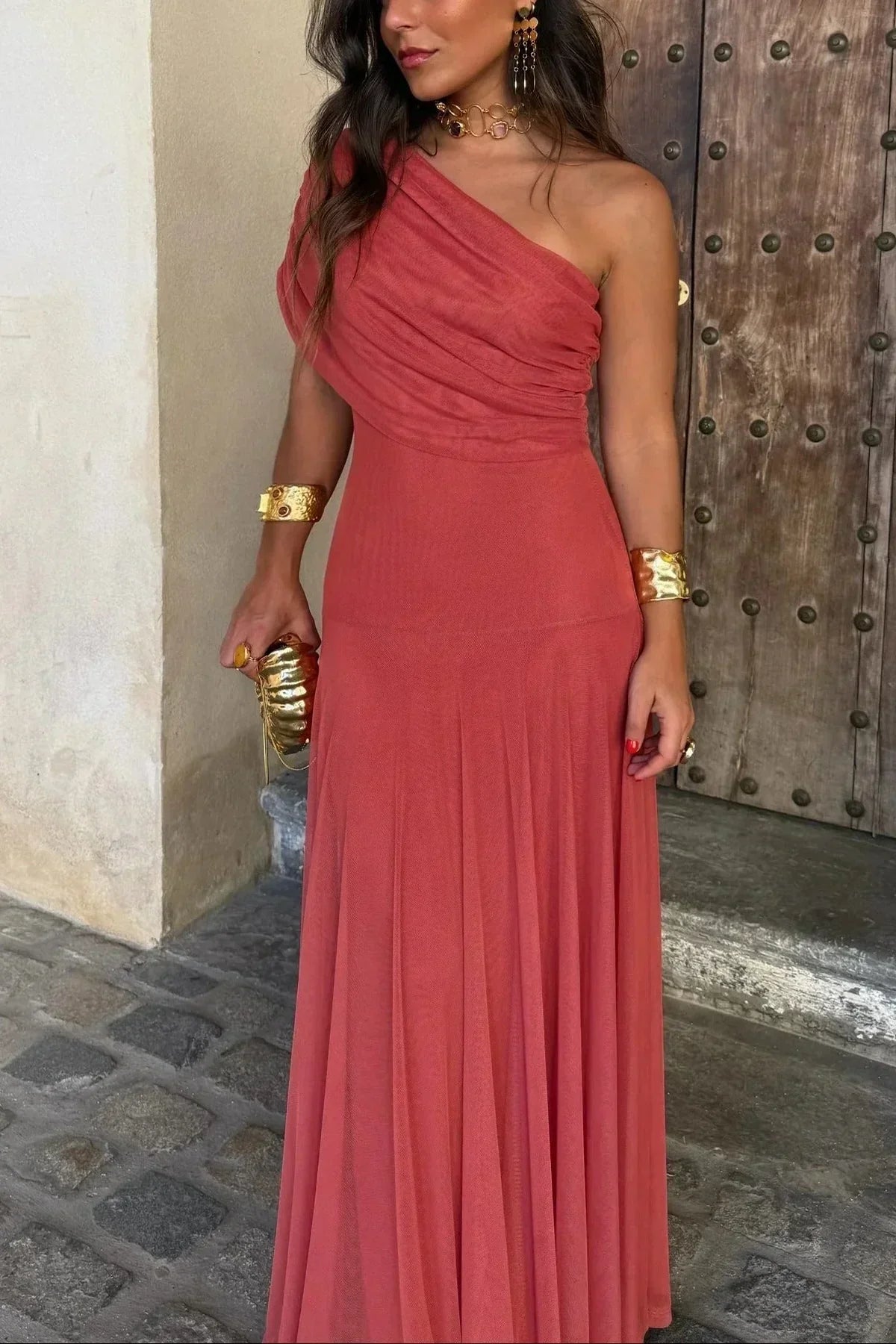 Women's One Shoulder Maxi Dress for Occasions