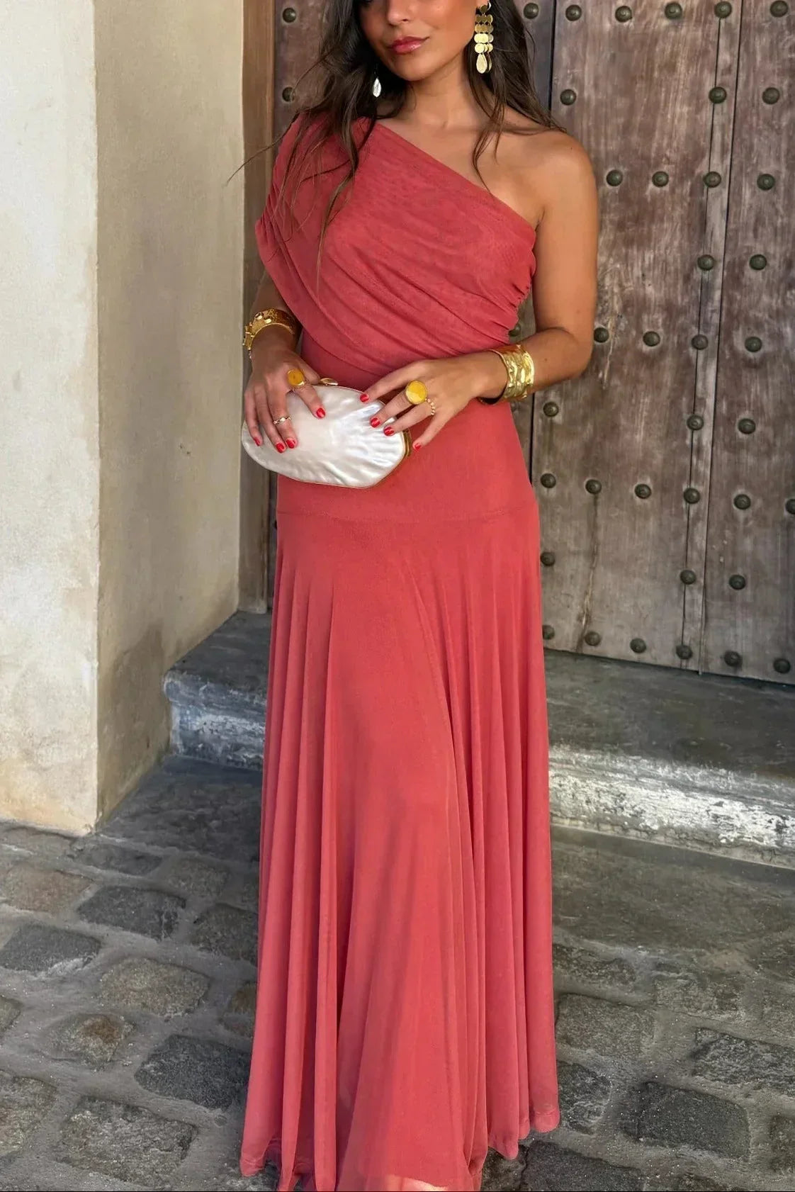 Women's One Shoulder Maxi Dress for Occasions
