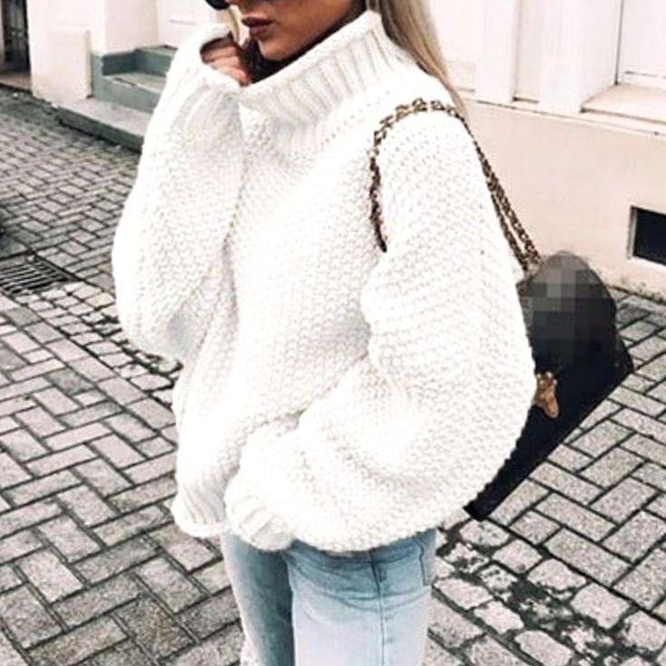 Maribel – Oversized Chunky Knit Turtleneck Sweater for Women – view 2