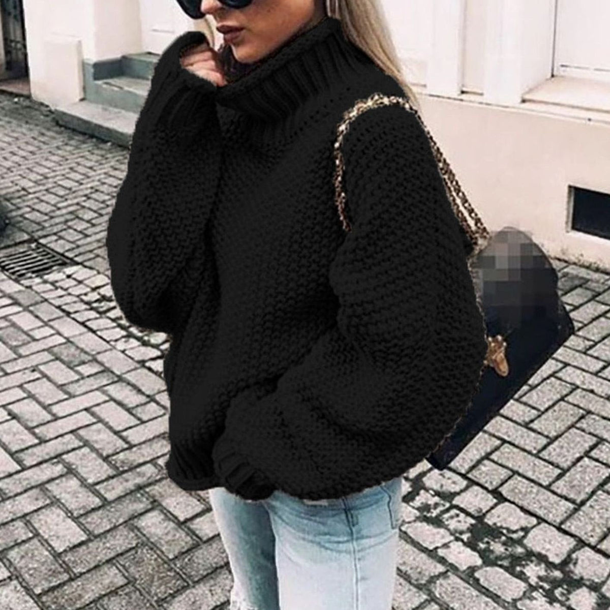Maribel | Oversized Chunky Knit Turtleneck Sweater for Women