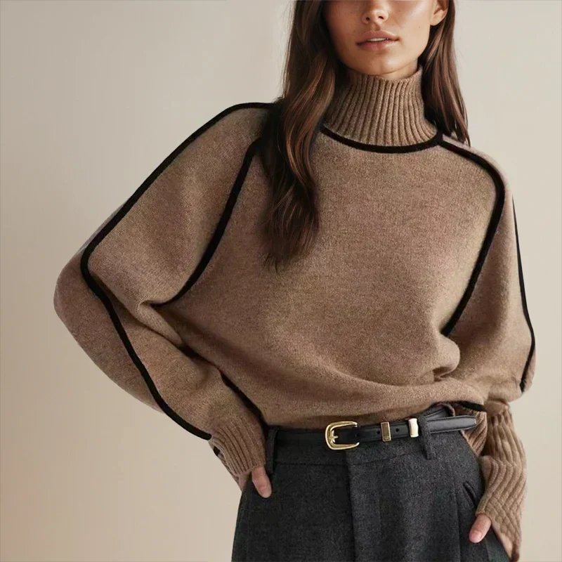 Irene Ribbed Oversized Turtleneck Collared Sweater - view 2