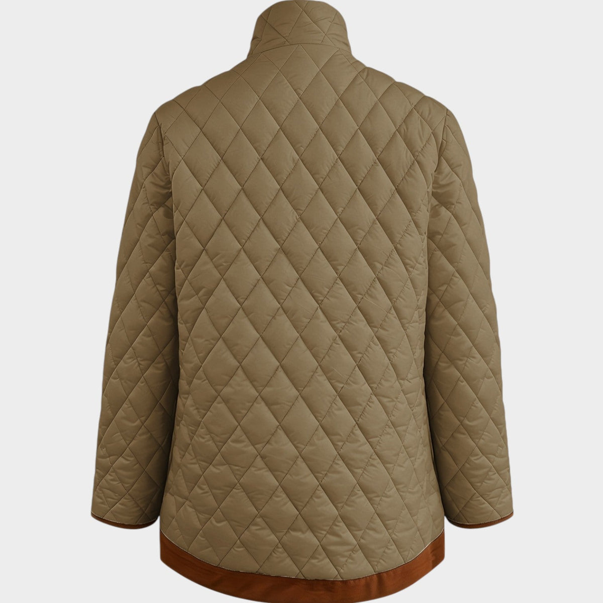 Women’s Quilted Jacket Casual Longline Button Front – view 8