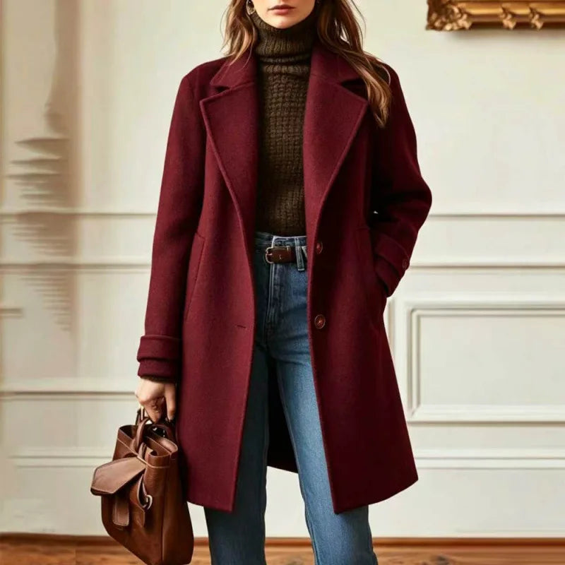 Women's Retro Wool Blend Trench Coat – Clemence – view 3