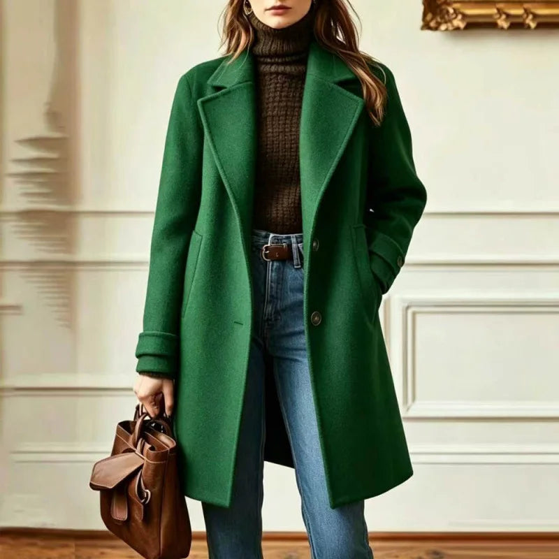 Women's Retro Wool Blend Trench Coat – Clemence – view 5