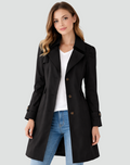 Women's Slim Fit Trench Coat | Single Breasted & Notch Lapel