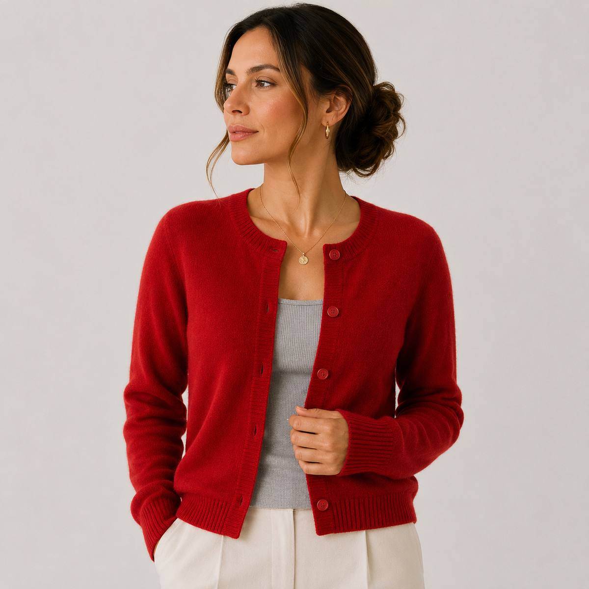 Women's Soft Knit Cardigan Classic Button Front Long Sleeve – view 11