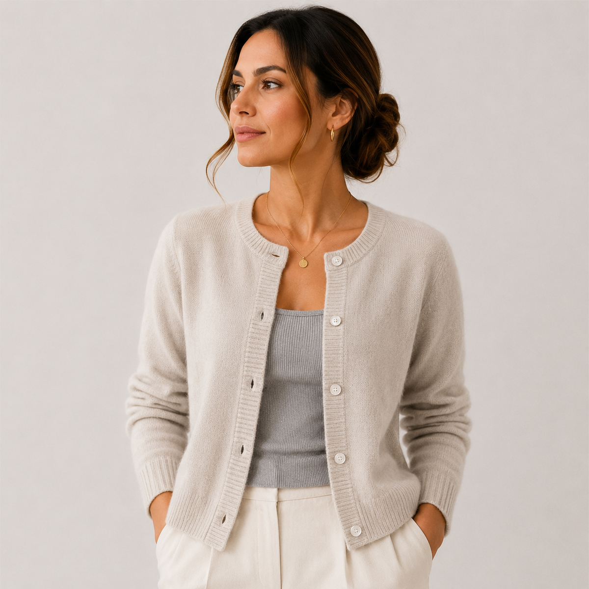 Women's Soft Knit Cardigan Classic Button Front Long Sleeve – view 6