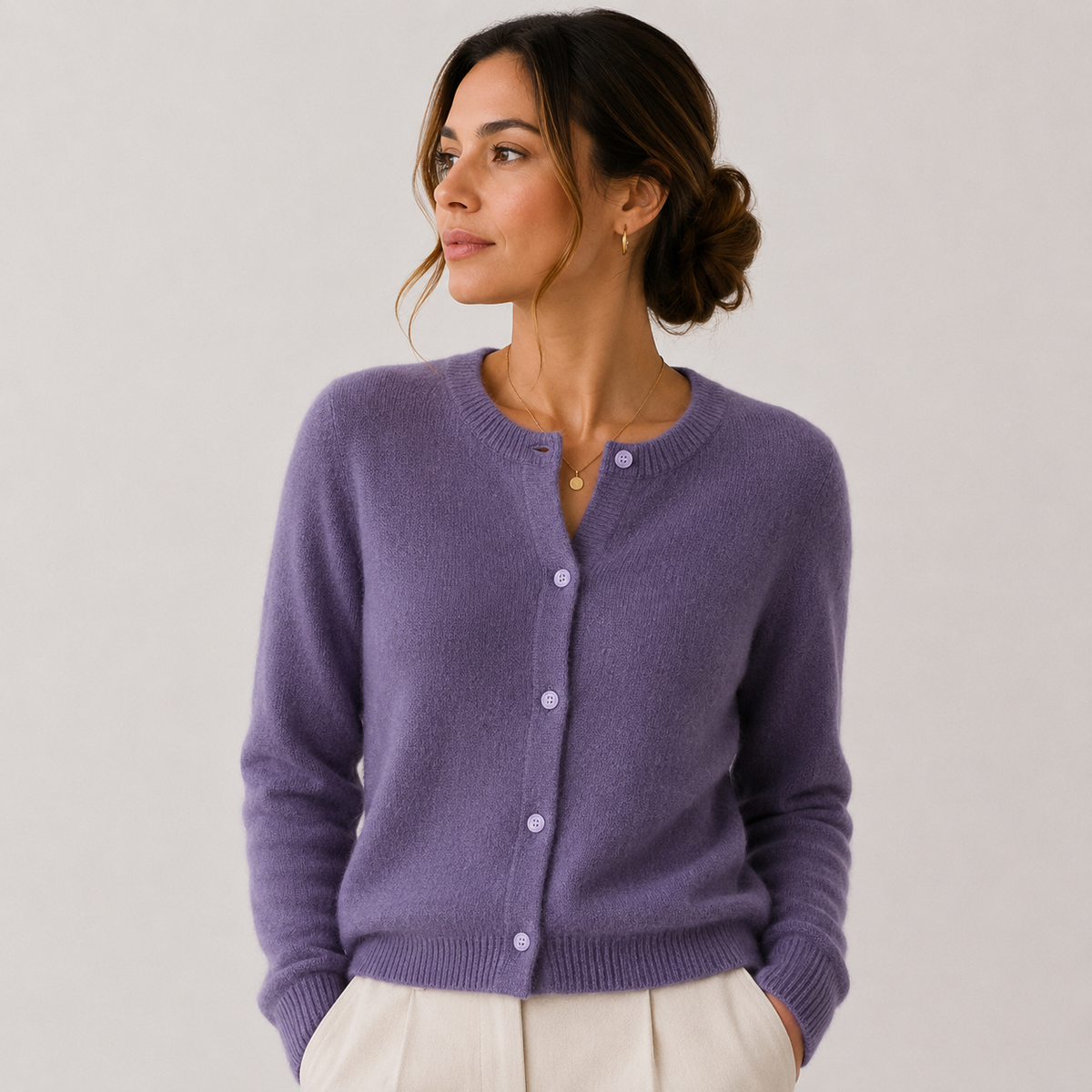 Women's Soft Knit Cardigan Classic Button Front Long Sleeve – view 7