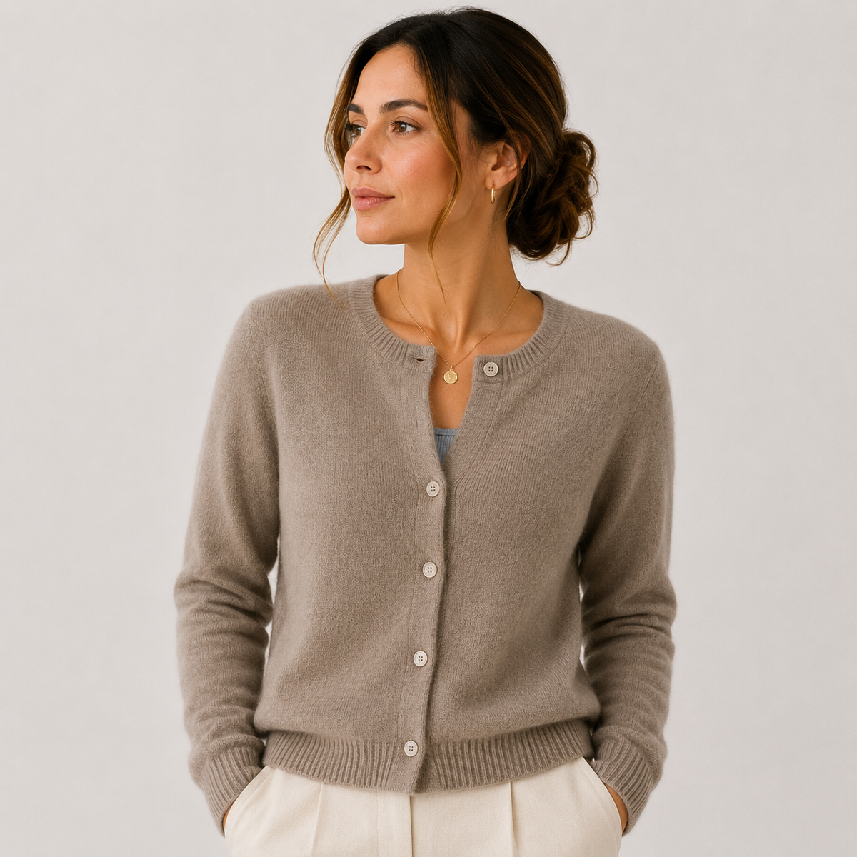 Women's Soft Knit Cardigan Classic Button Front Long Sleeve – view 8