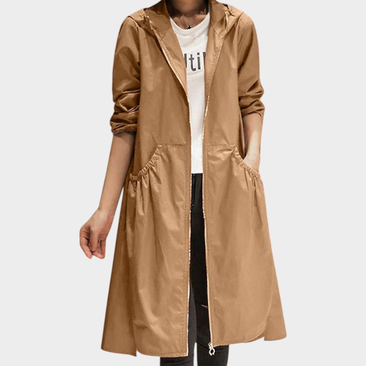 Women's Trench Coat Water-Resistant Long Line – view 6
