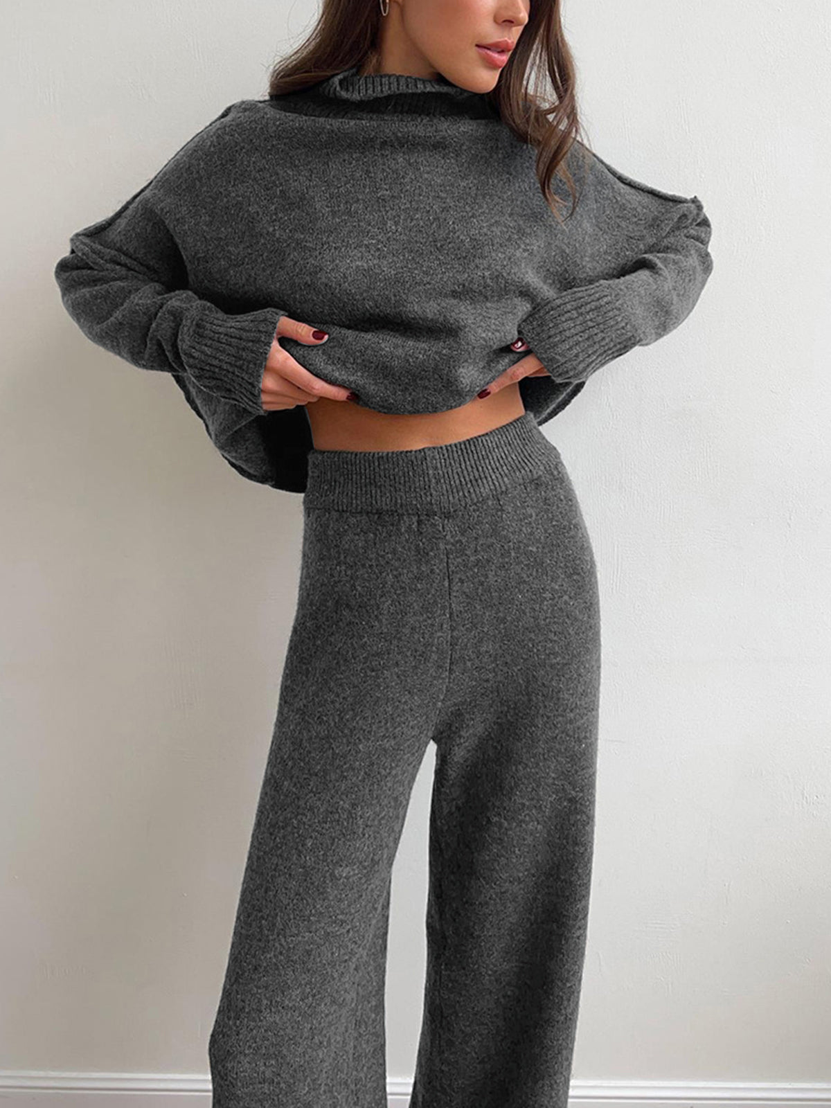 Briony – Turtleneck Lounge Set with Wide Leg Trousers for Women – view 7