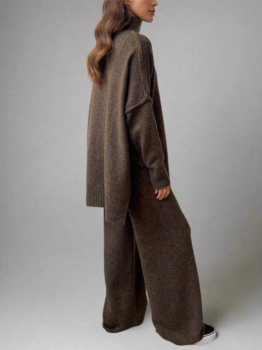 Briony – Turtleneck Lounge Set with Wide Leg Trousers for Women – view 8