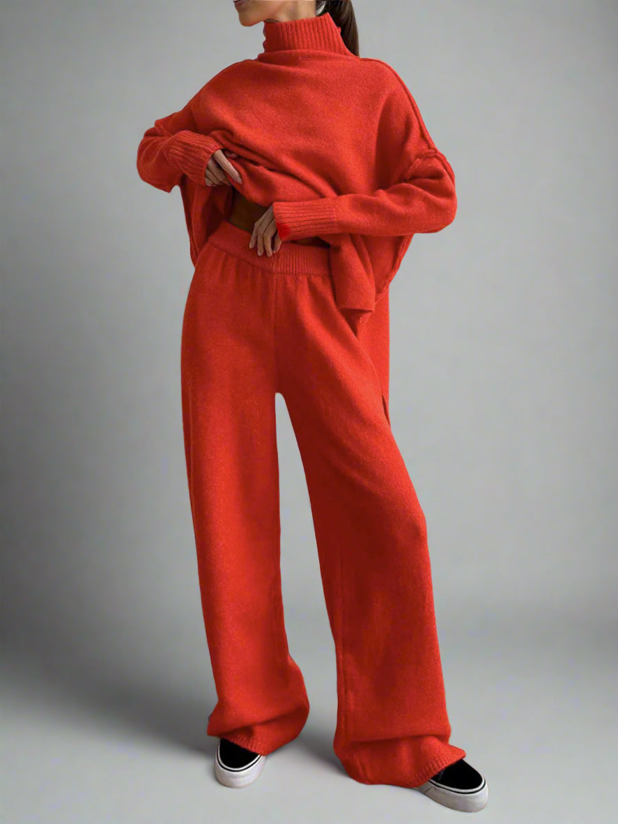 Briony – Turtleneck Lounge Set with Wide Leg Trousers for Women – view 9