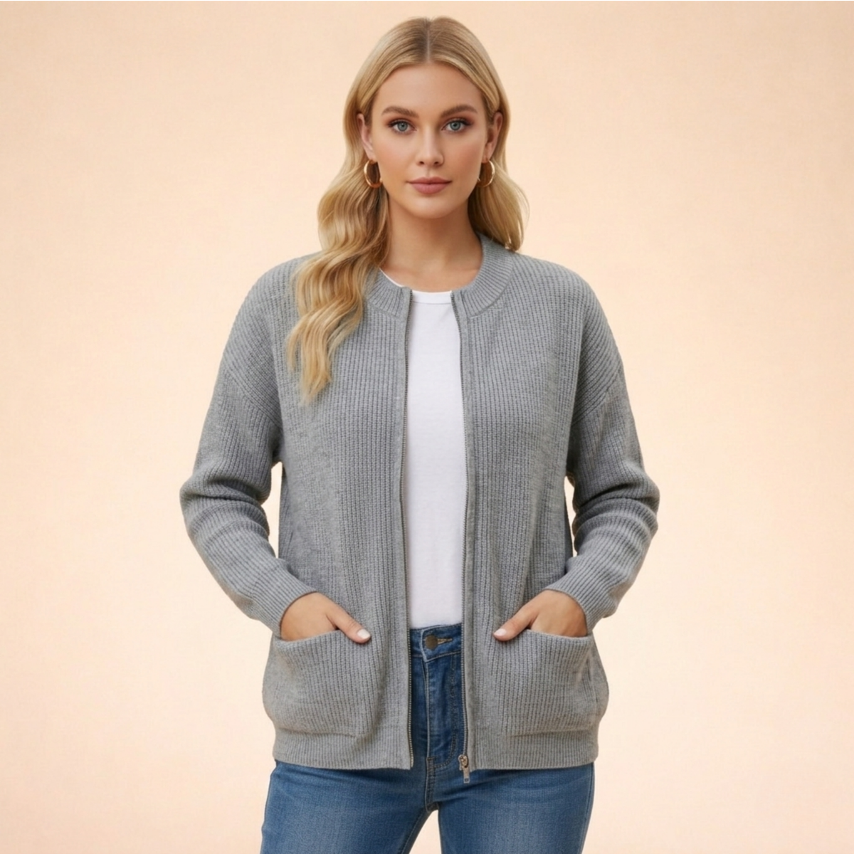 Women's Zip Front Knit Cardigan – view 5