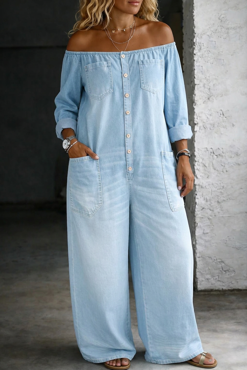 Zelda – Off Shoulder Long Sleeve Jumpsuit – view 5