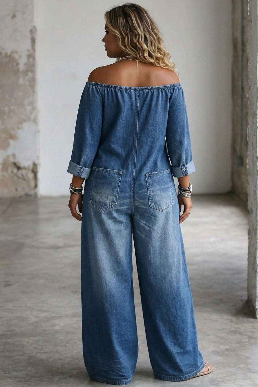 Zelda – Off Shoulder Long Sleeve Jumpsuit – view 7