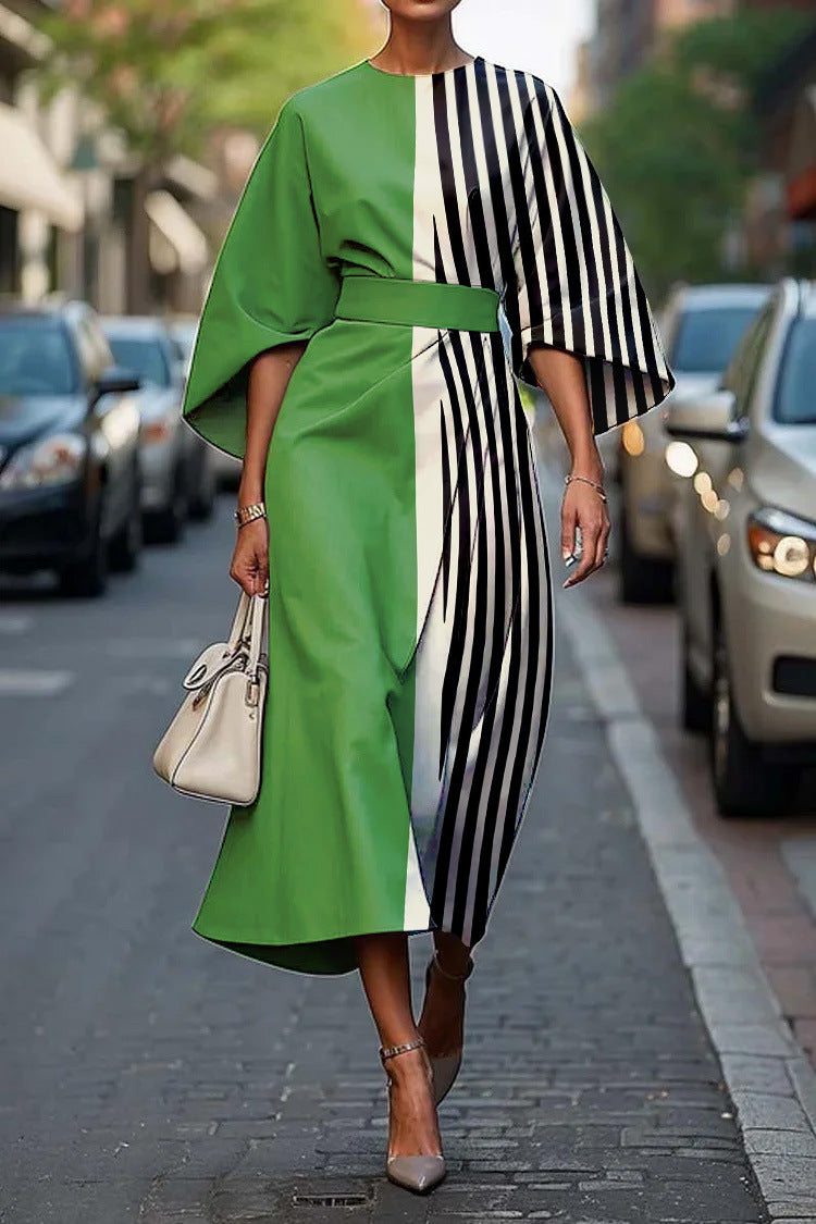Zoraida - Stylish Batwing Sleeve Long Dress – view 11